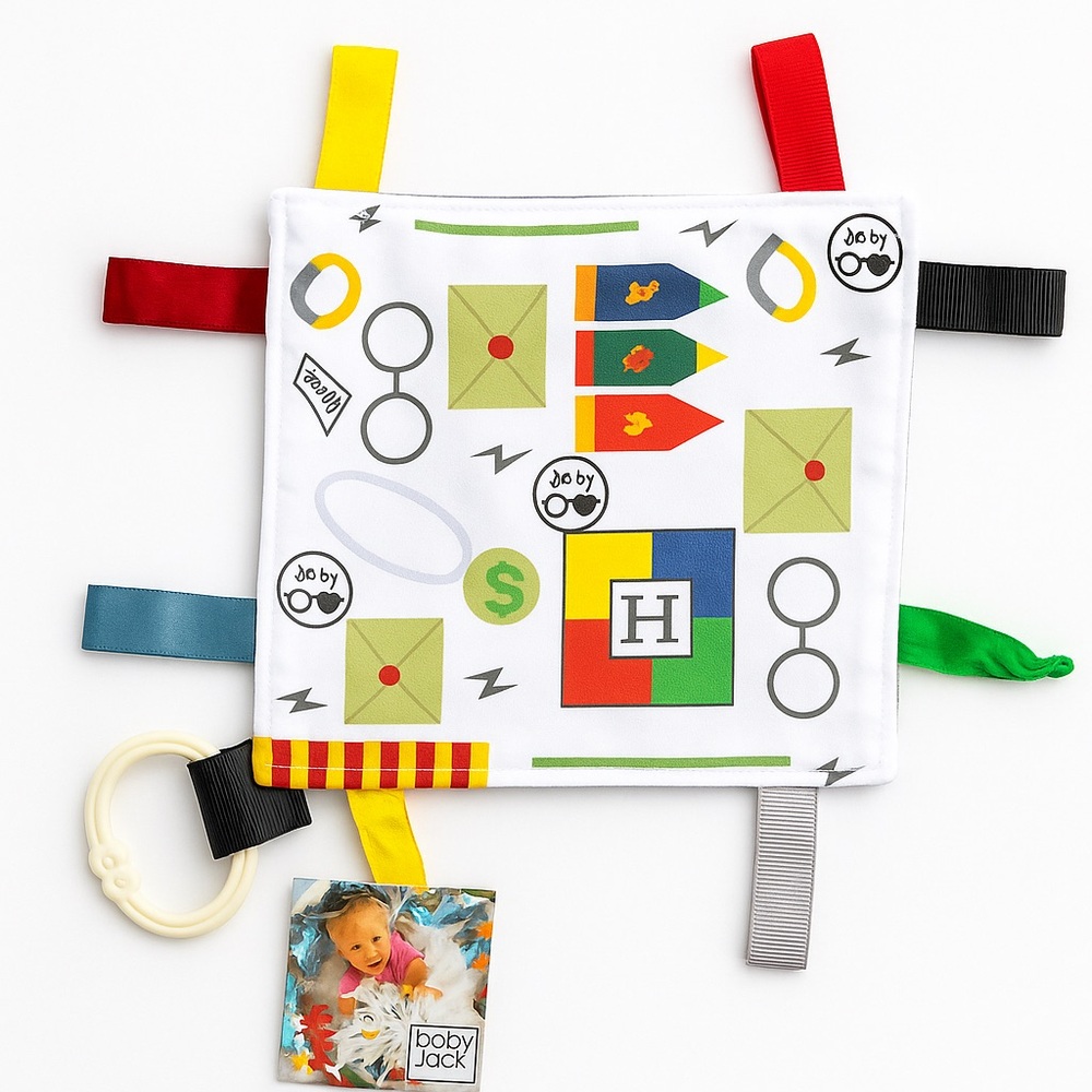 BABY JACK Learning Lovey Sensory Ribbon Tag Teether blanket Harry Potter theme